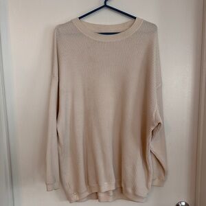 Aerie Women's Beige Crew Neck Sweater
